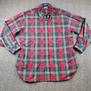 Sir Pendleton Shirt Mens XL Red Plaid Worsted Virgin Wool Button Down Lumberjack